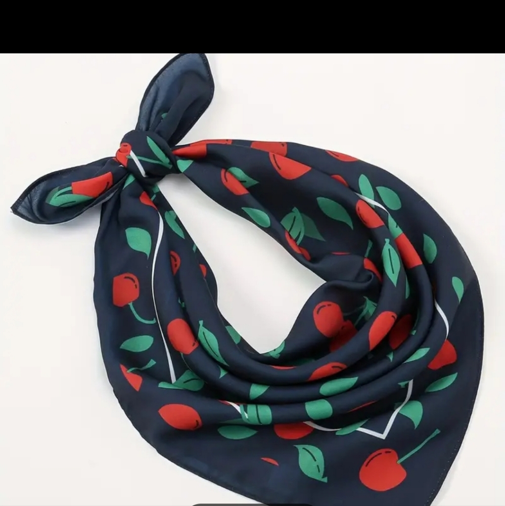 Cherry silk scarf